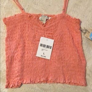 Coral crop tank top